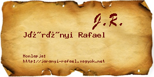 Járányi Rafael névjegykártya